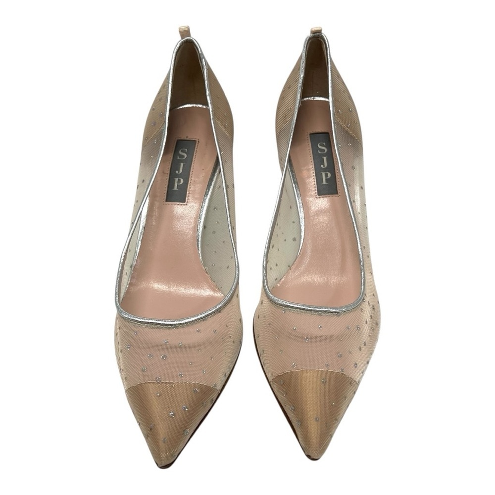 SJP Sarah Jessica Parker Glass 70mm Glitter Dot Mesh Stiletto Heels Women’s 36.5 - Picture 4 of 15